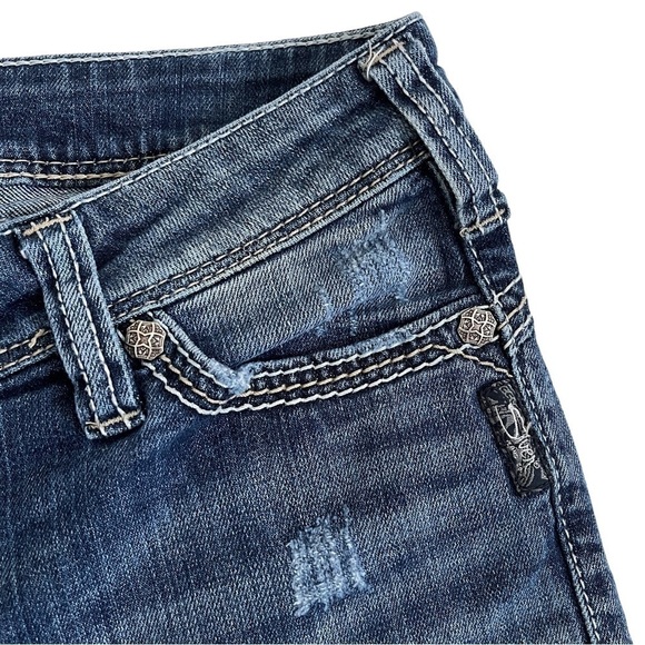 SILVER Jeans Tuesday Rose Capri Low Rise Distressed Ripped Denim Jeans - Picture 11 of 16